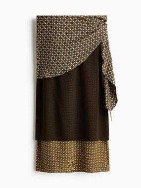 Scarf Detail Layered Skirt